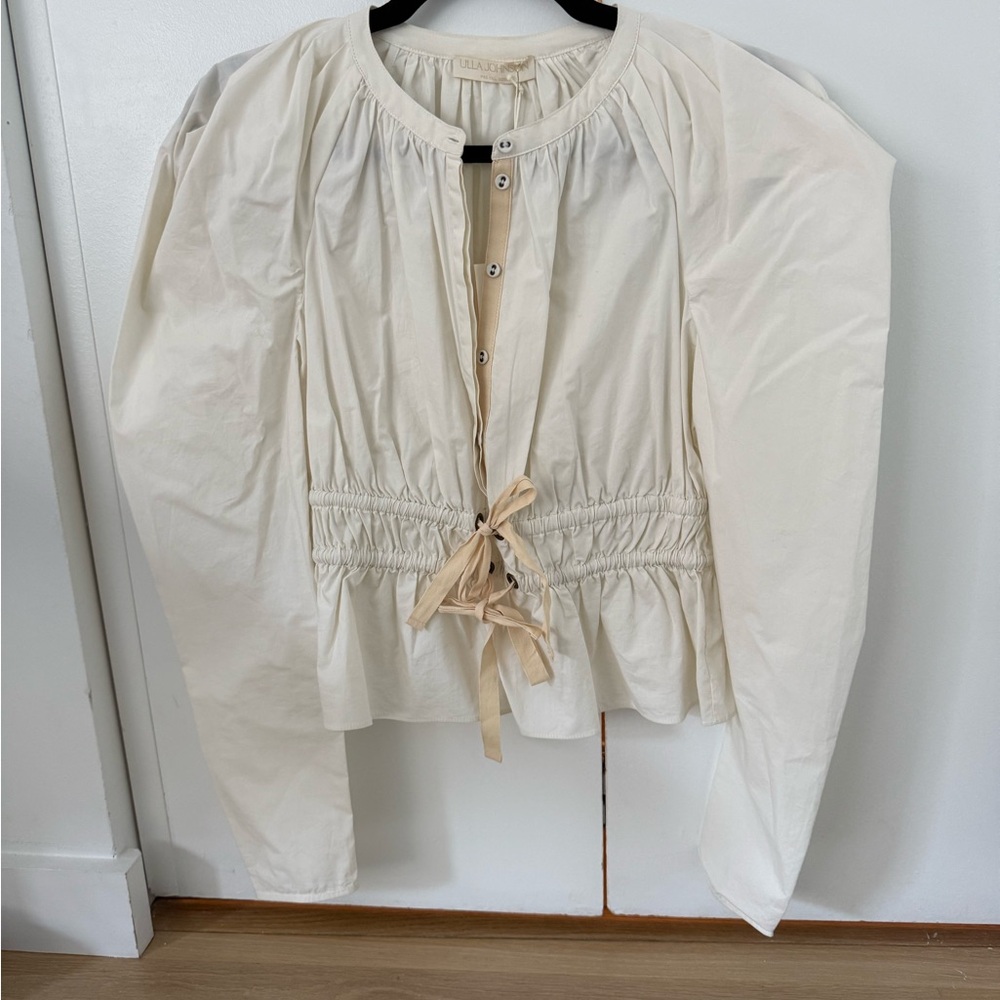 Ulla Johnson Cream Blouse with Tie Detail